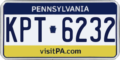 PA license plate KPT6232