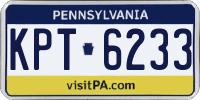 PA license plate KPT6233