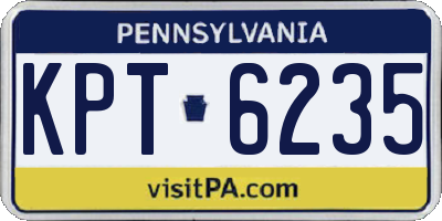 PA license plate KPT6235