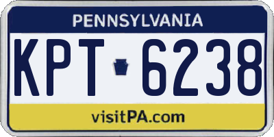 PA license plate KPT6238