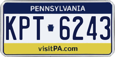 PA license plate KPT6243