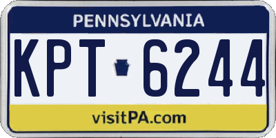 PA license plate KPT6244