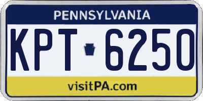 PA license plate KPT6250
