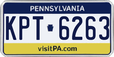 PA license plate KPT6263