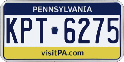 PA license plate KPT6275
