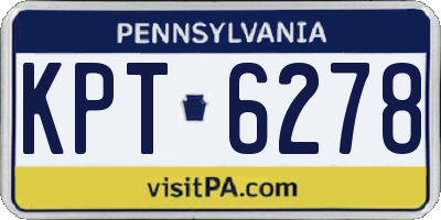 PA license plate KPT6278