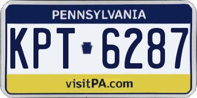 PA license plate KPT6287