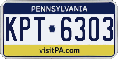 PA license plate KPT6303