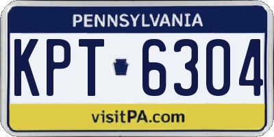 PA license plate KPT6304