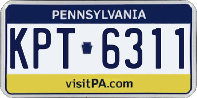 PA license plate KPT6311