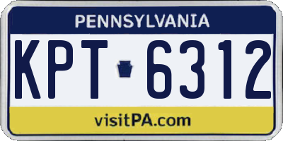 PA license plate KPT6312