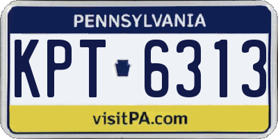 PA license plate KPT6313