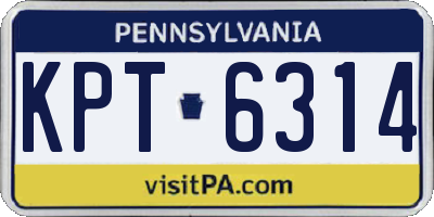 PA license plate KPT6314