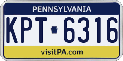 PA license plate KPT6316