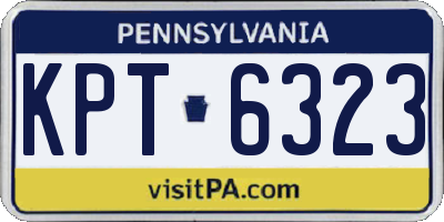 PA license plate KPT6323