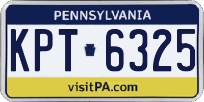 PA license plate KPT6325