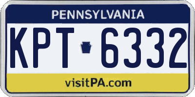 PA license plate KPT6332
