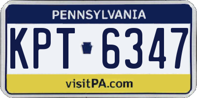 PA license plate KPT6347