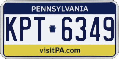 PA license plate KPT6349