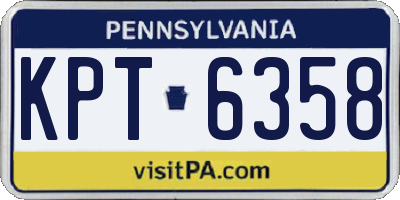 PA license plate KPT6358