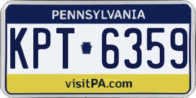 PA license plate KPT6359