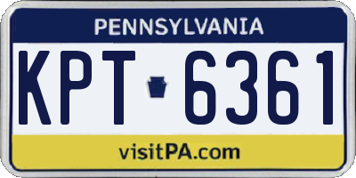 PA license plate KPT6361