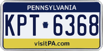 PA license plate KPT6368