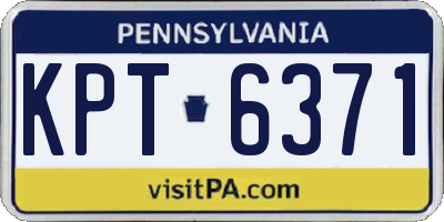 PA license plate KPT6371