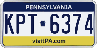 PA license plate KPT6374