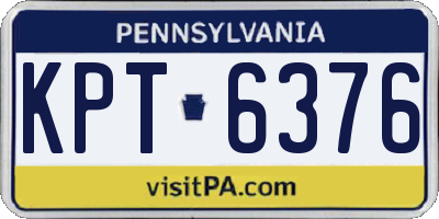 PA license plate KPT6376