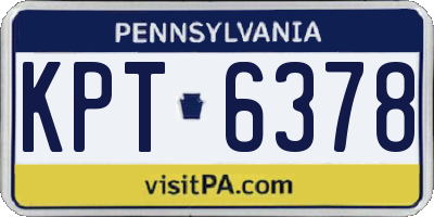 PA license plate KPT6378