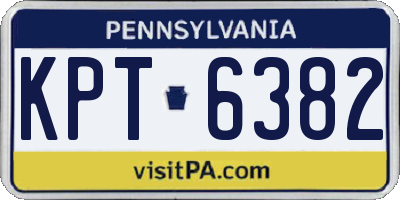 PA license plate KPT6382