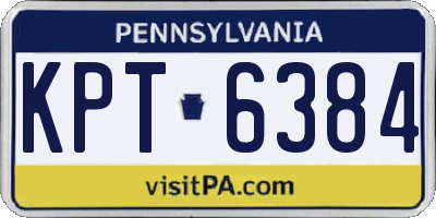 PA license plate KPT6384