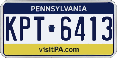 PA license plate KPT6413