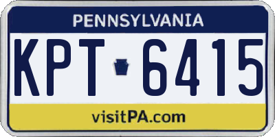 PA license plate KPT6415
