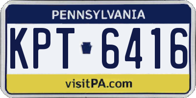 PA license plate KPT6416