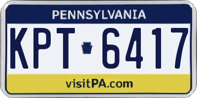 PA license plate KPT6417