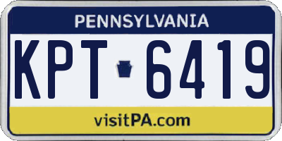 PA license plate KPT6419