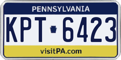 PA license plate KPT6423
