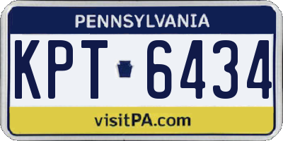 PA license plate KPT6434
