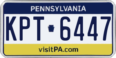 PA license plate KPT6447