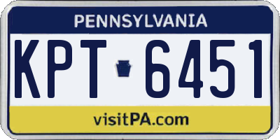 PA license plate KPT6451