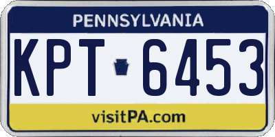 PA license plate KPT6453