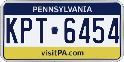 PA license plate KPT6454