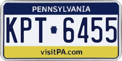 PA license plate KPT6455