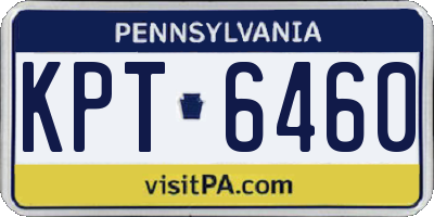 PA license plate KPT6460