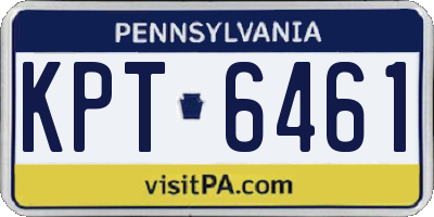 PA license plate KPT6461