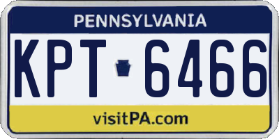 PA license plate KPT6466