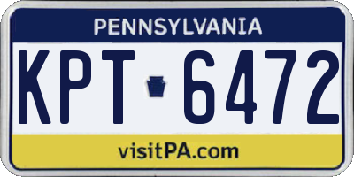 PA license plate KPT6472