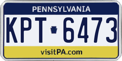 PA license plate KPT6473
